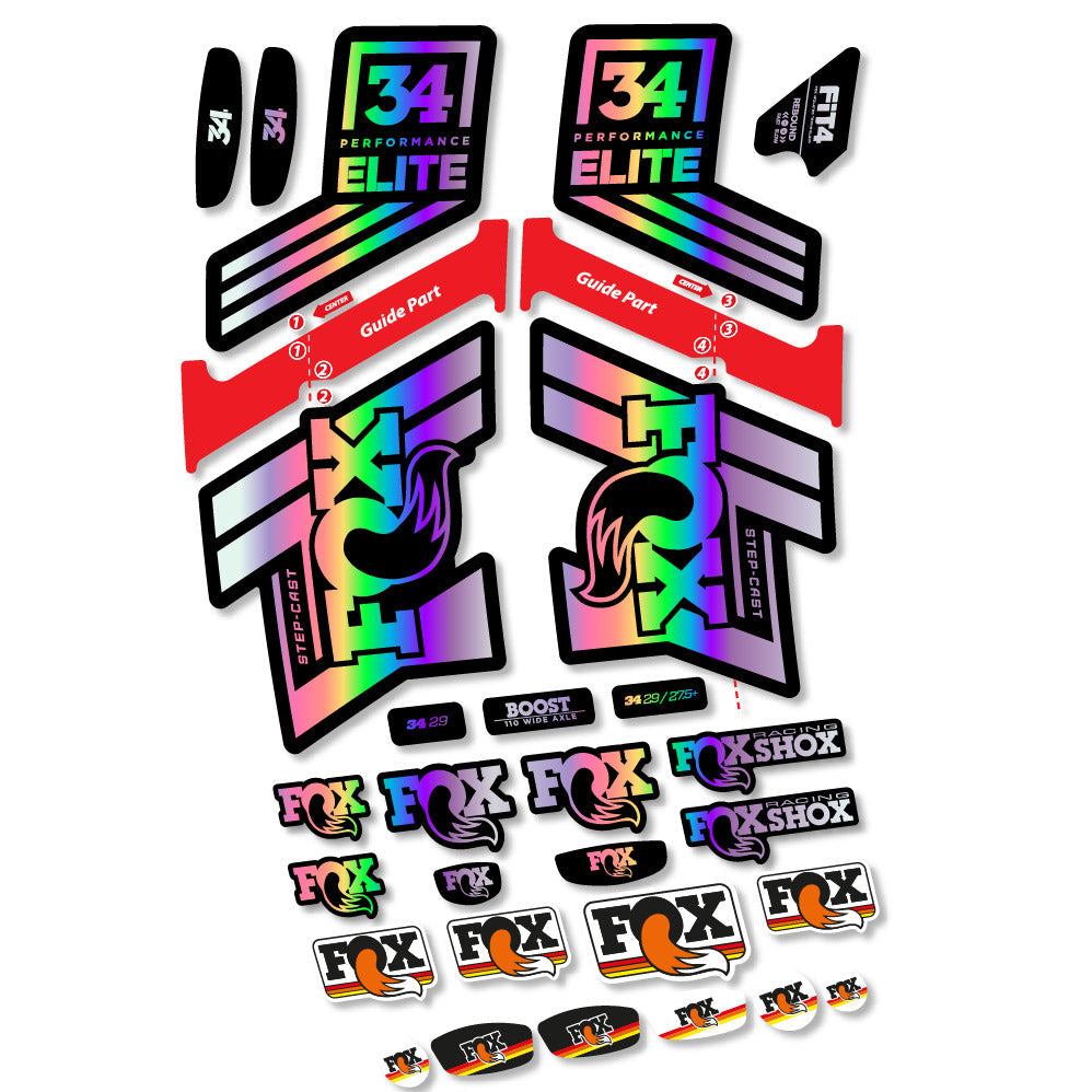 Autocollant Fox 34 SC Elite 2019, Fourche 29, Autocollant Vélo vinyle