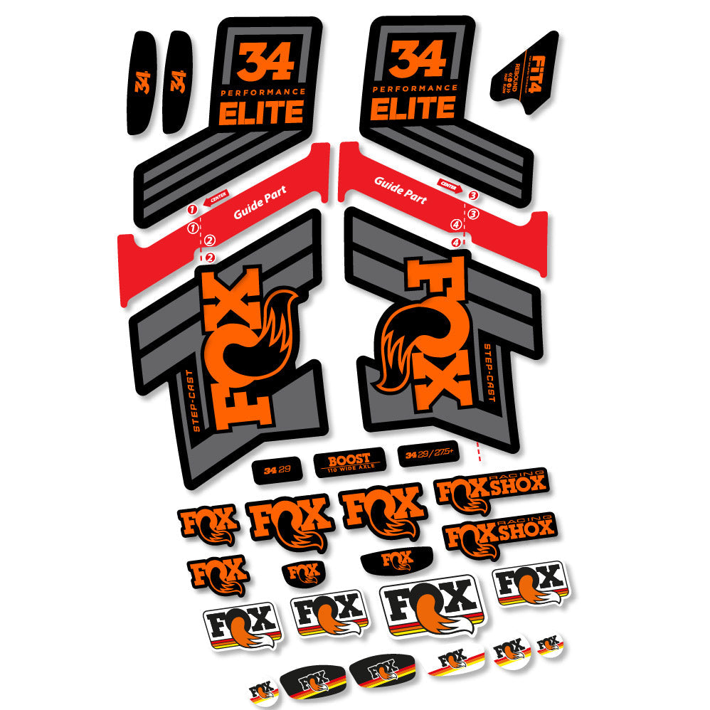 Autocollant Fox 34 SC Elite 2019, Fourche 29, Autocollant Vélo vinyle