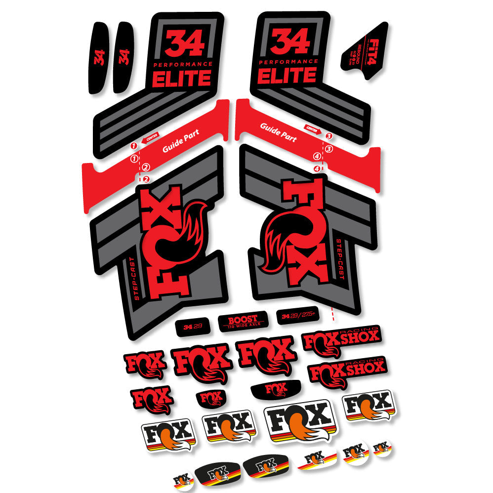 Autocollant Fox 34 SC Elite 2019, Fourche 29, Autocollant Vélo vinyle