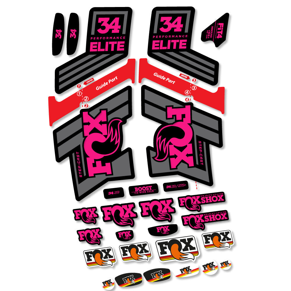 Autocollant Fox 34 SC Elite 2019, Fourche 29, Autocollant Vélo vinyle