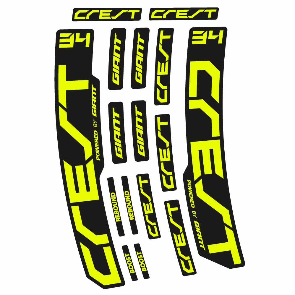 Autocollant Giant Crest 34 RCL, Fourche 29, Autocollant Vélo vinyle