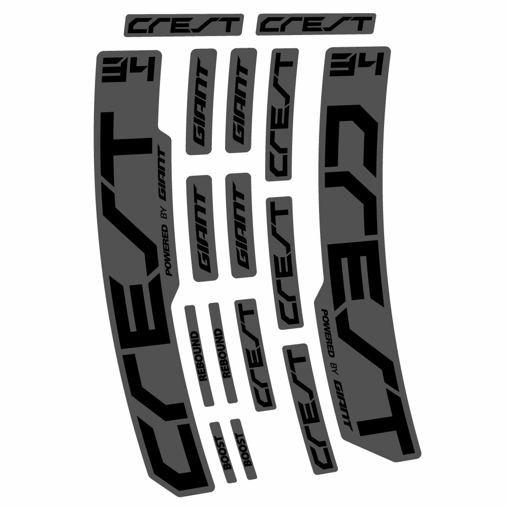 Autocollant Giant Crest 34 RCL, Fourche 29, Autocollant Vélo vinyle