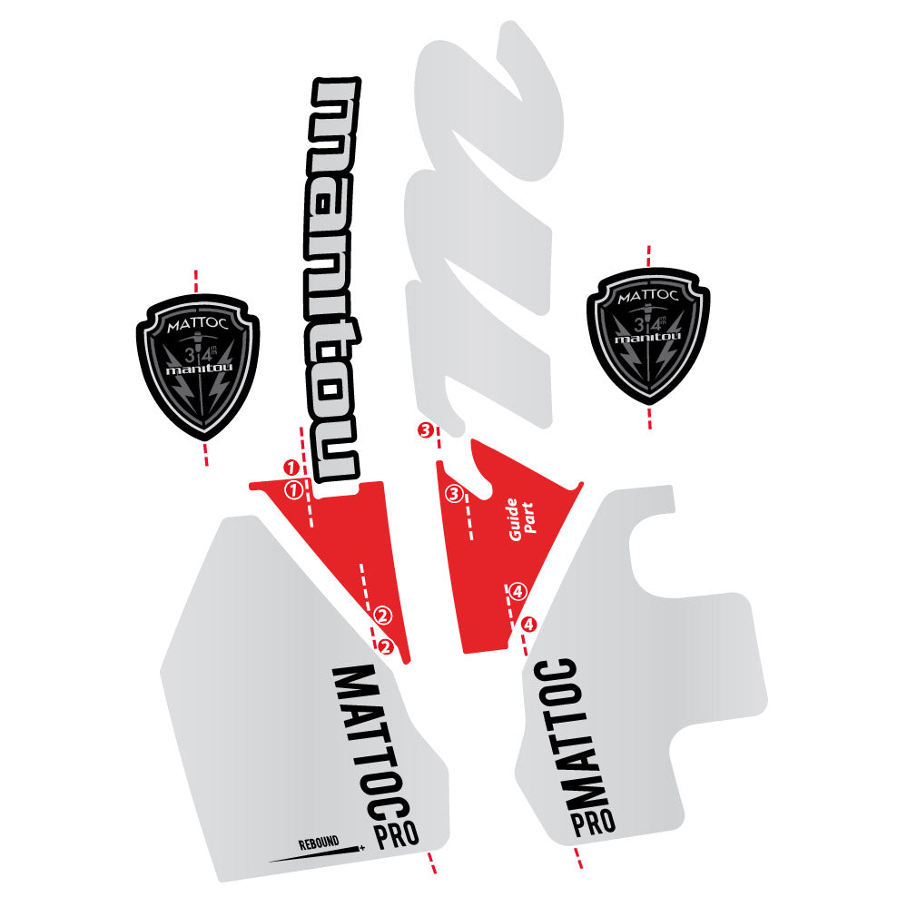 Autocollant Manitou Mattoc PRO 2017, Fourche 29, Autocollant Vélo vinyle