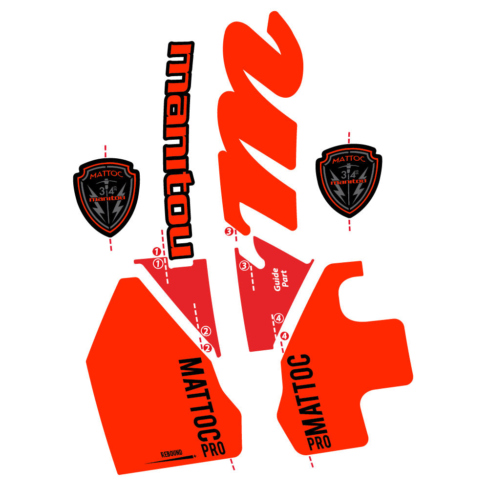 Autocollant Manitou Mattoc PRO 2017, Fourche 29, Autocollant Vélo vinyle