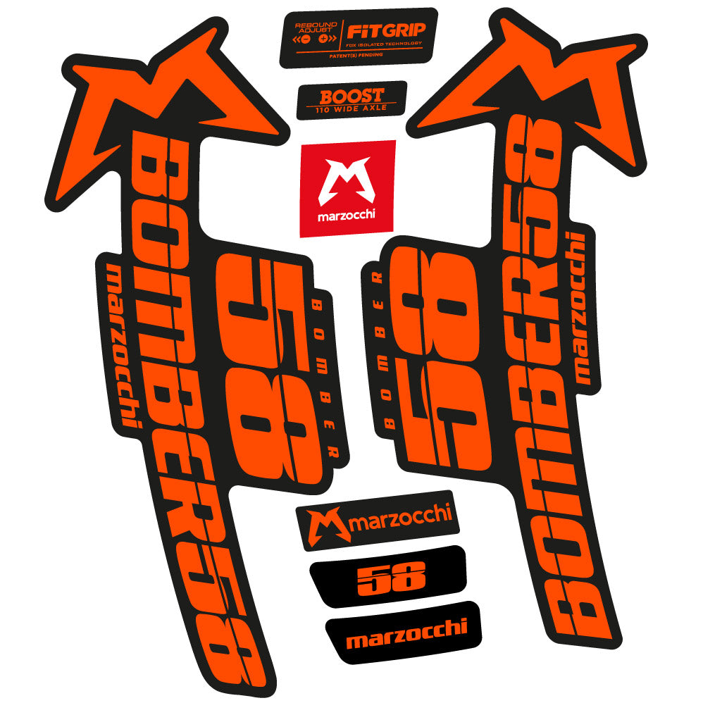 Autocollant Marzocchi Bomber 58 2019-2020, Fourche 29, Autocollant Vélo vinyle
