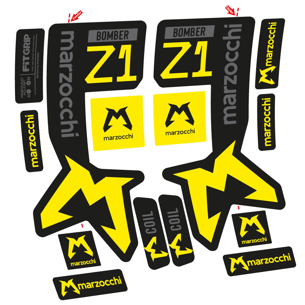 Autocollant Marzocchi Bomber Z1 Mod. 2, Fourche 29, autocollant Vélo vinyle