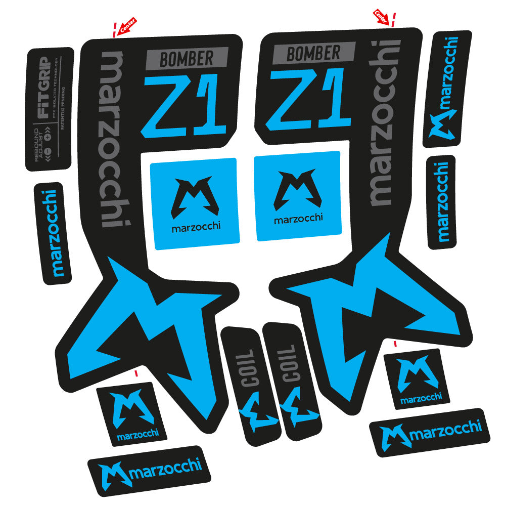 Autocollant Marzocchi Bomber Z1 Mod. 2, Fourche 29, autocollant Vélo vinyle