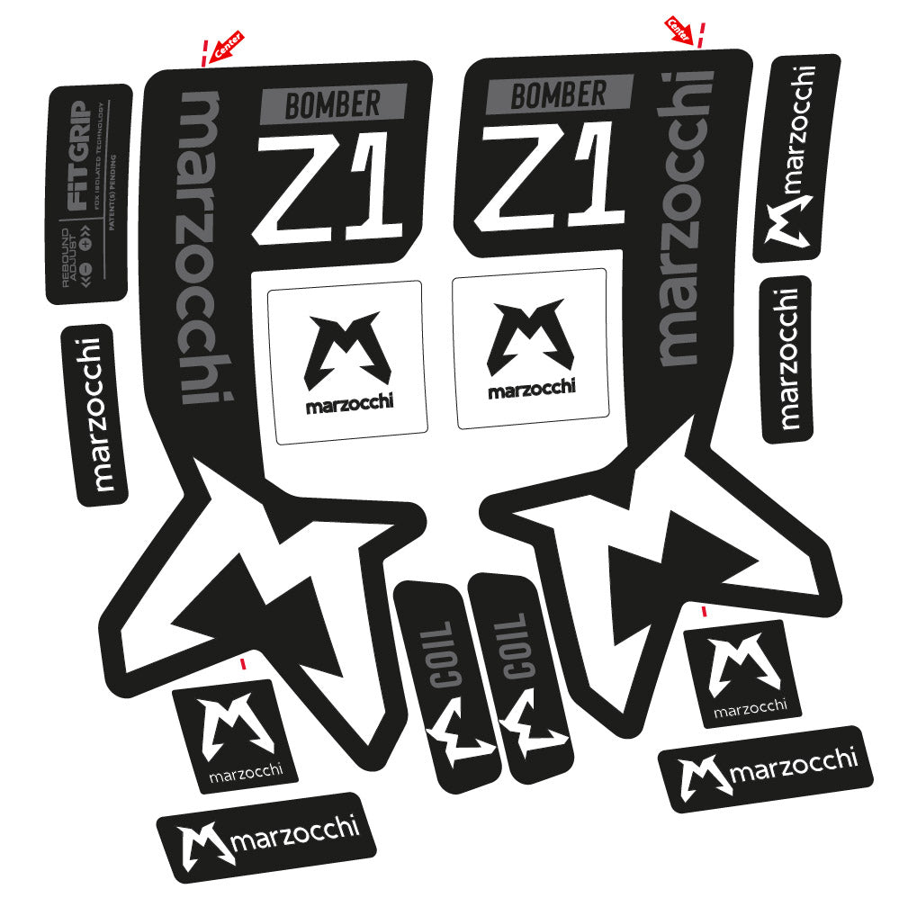 Autocollant Marzocchi Bomber Z1 Mod. 2, Fourche 29, autocollant Vélo vinyle