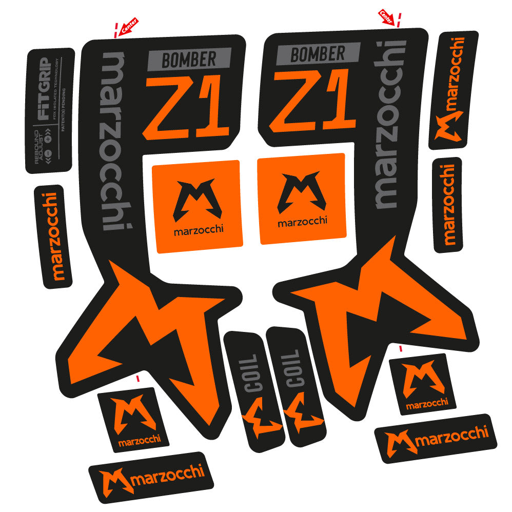 Autocollant Marzocchi Bomber Z1 Mod. 2, Fourche 29, autocollant Vélo vinyle