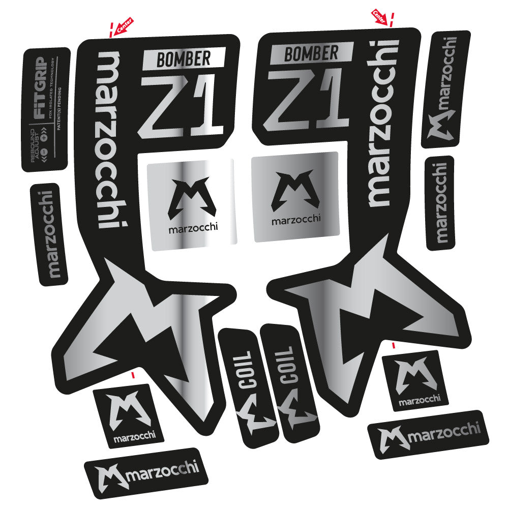 Autocollant Marzocchi Bomber Z1 Mod. 2, Fourche 29, autocollant Vélo vinyle