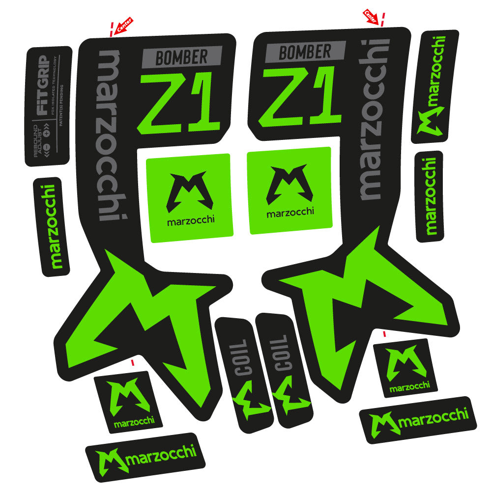 Autocollant Marzocchi Bomber Z1 Mod. 2, Fourche 29, autocollant Vélo vinyle