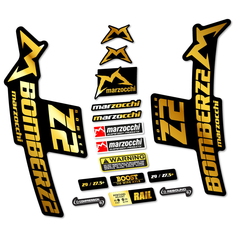 Autocollant Marzocchi Bomber Z2, Fourche 29, Autocollant Vélo vinyle