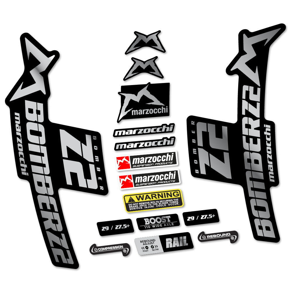 Autocollant Marzocchi Bomber Z2, Fourche 29, Autocollant Vélo vinyle