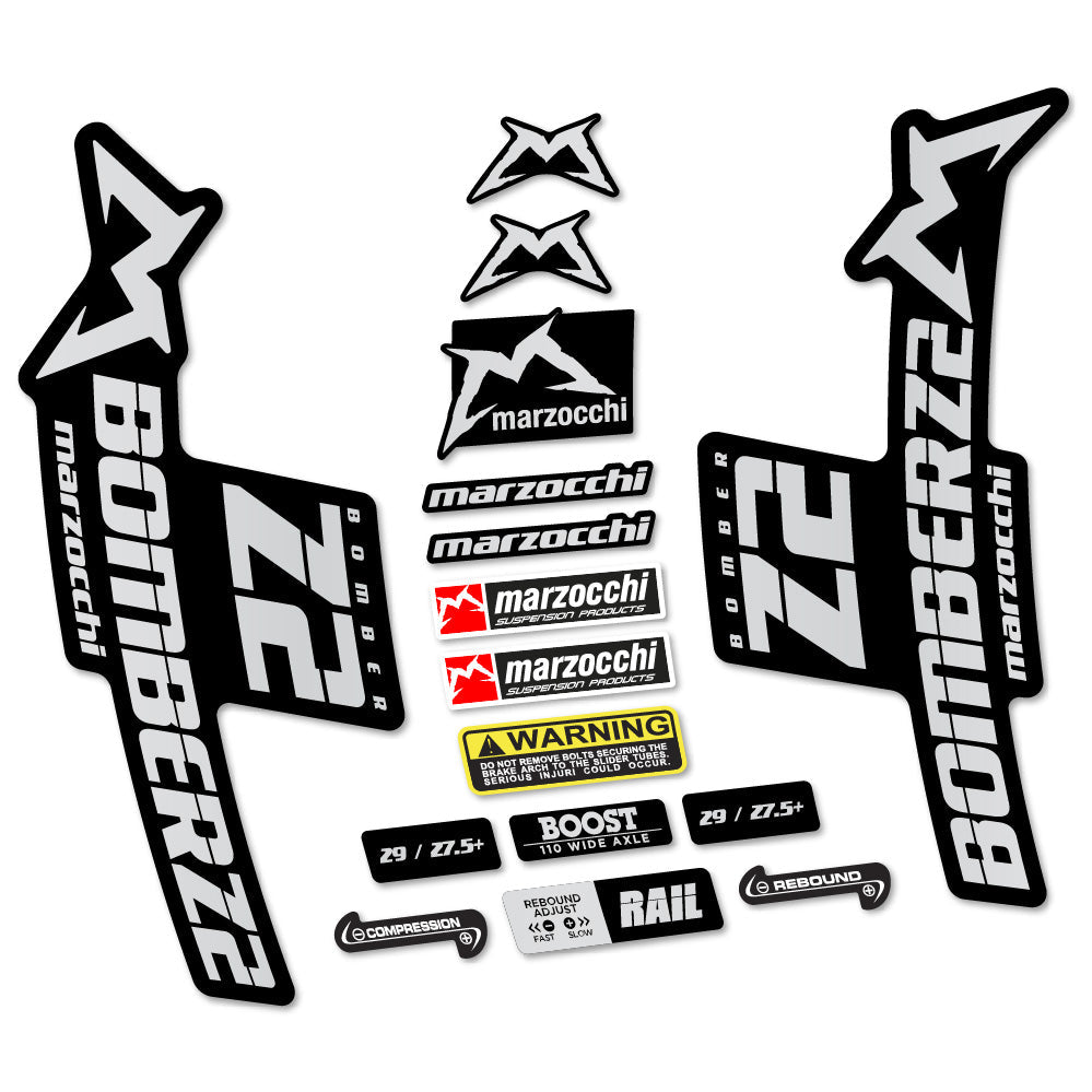 Autocollant Marzocchi Bomber Z2, Fourche 29, Autocollant Vélo vinyle