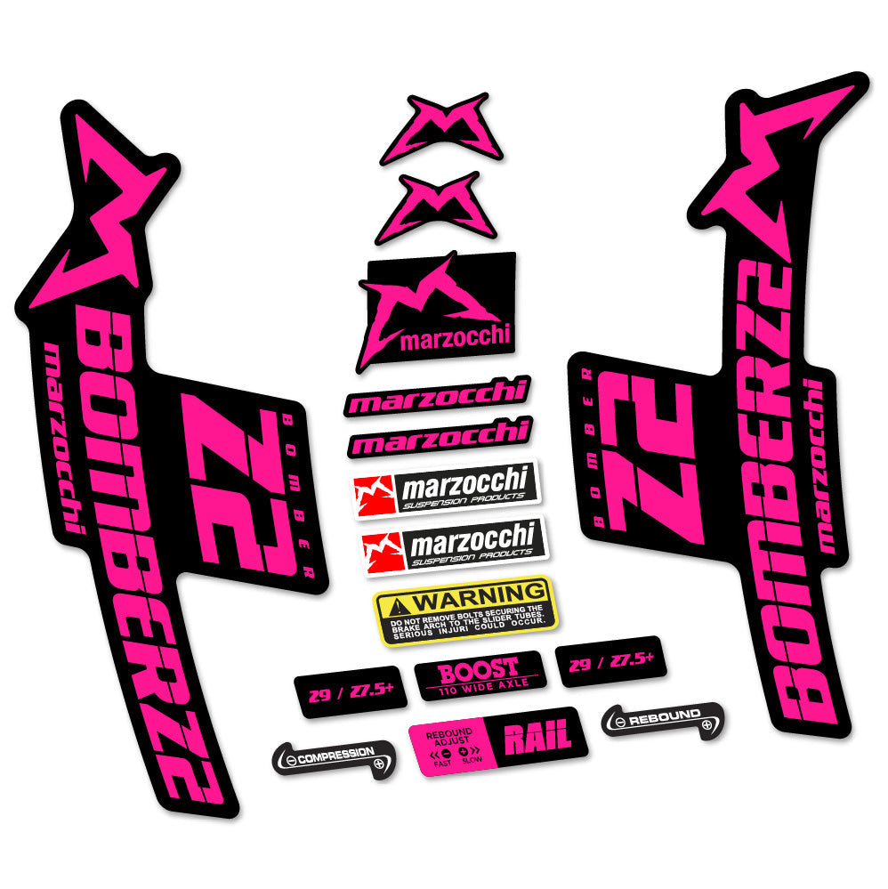Autocollant Marzocchi Bomber Z2, Fourche 29, Autocollant Vélo vinyle