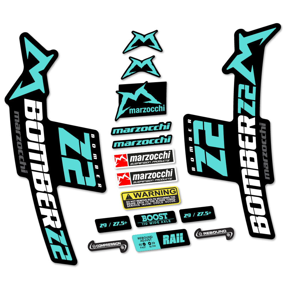 Autocollant Marzocchi Bomber Z2, Fourche 29, Autocollant Vélo vinyle