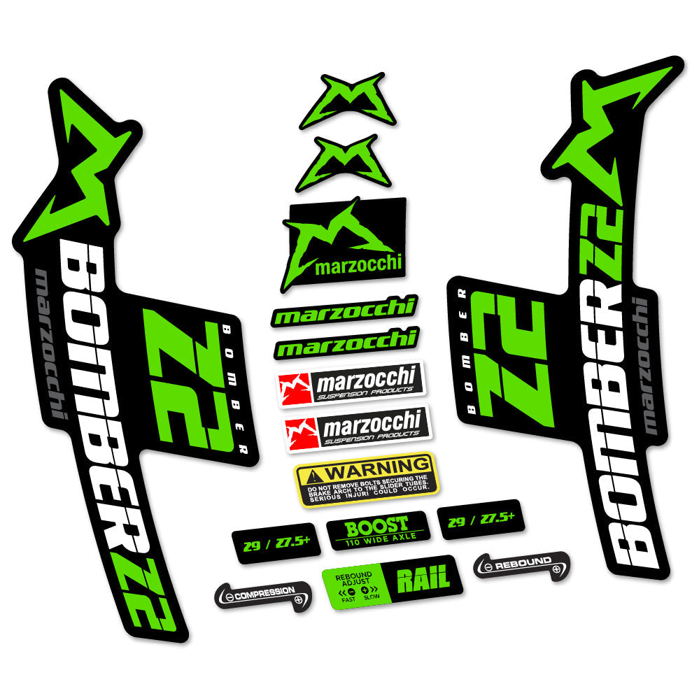Autocollant Marzocchi Bomber Z2, Fourche 29, Autocollant Vélo vinyle