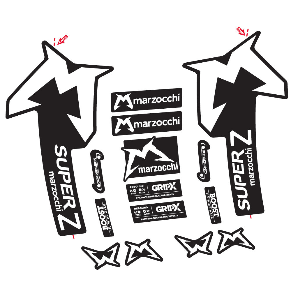 Autocollant Marzocchi Super Z, Fourche 29, Autocollant Vélo vinyle