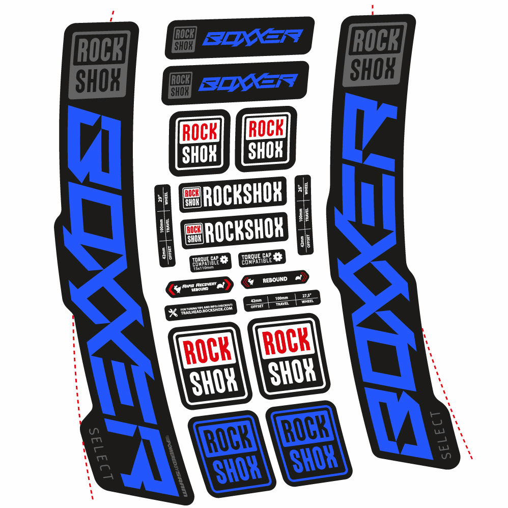 Autocollant Rock Shox Boxxer Select 2021, Fourche 29, Autocollant Vélo vinyle