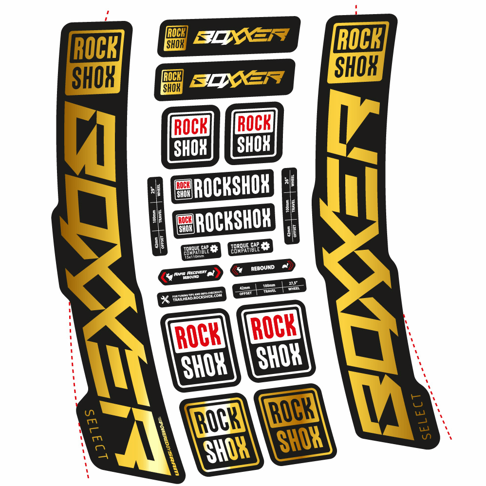 Autocollant Rock Shox Boxxer Select 2021, Fourche 29, Autocollant Vélo vinyle
