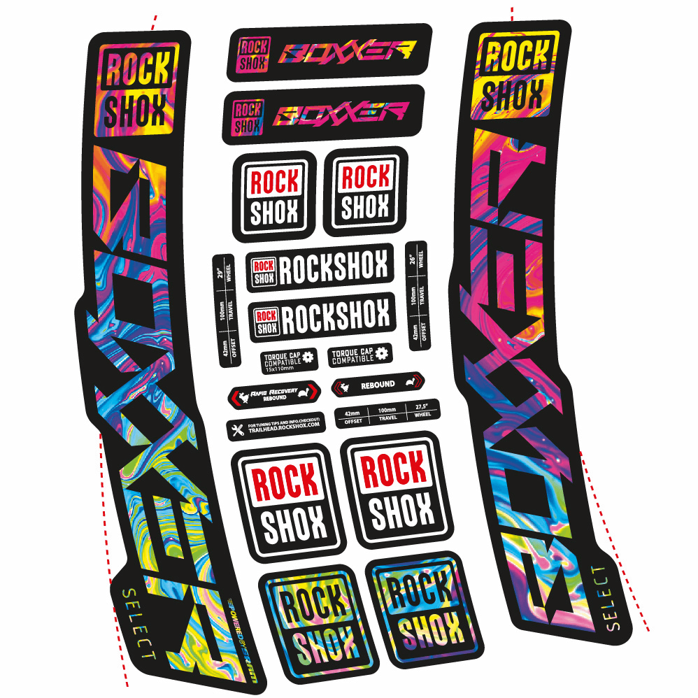 Autocollant Rock Shox Boxxer Select 2021, Fourche 29, Autocollant Vélo vinyle