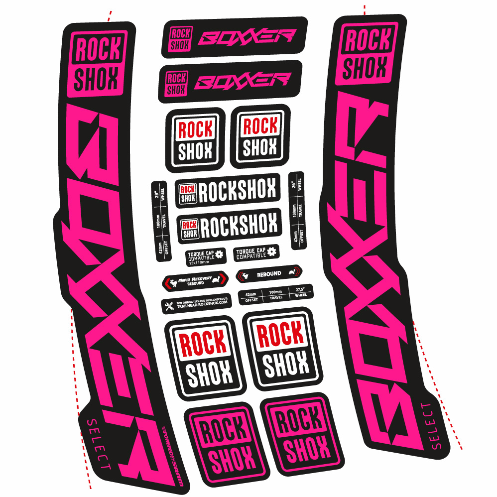 Autocollant Rock Shox Boxxer Select 2021, Fourche 29, Autocollant Vélo vinyle