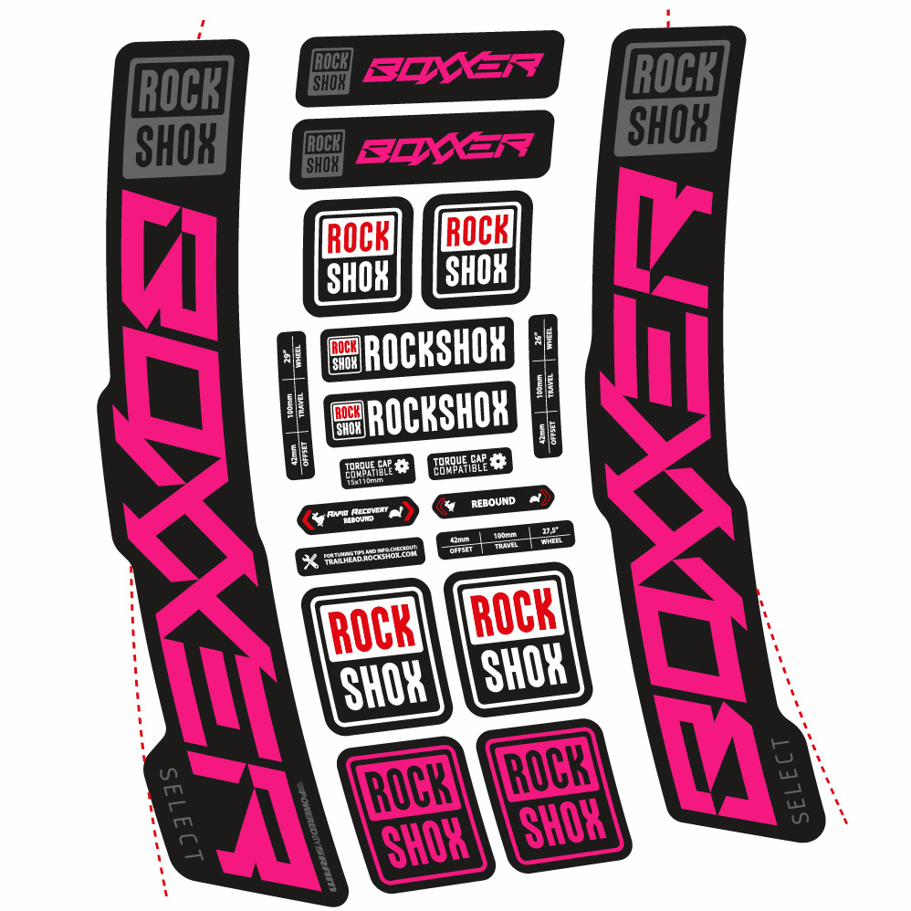 Autocollant Rock Shox Boxxer Select 2021, Fourche 29, Autocollant Vélo vinyle