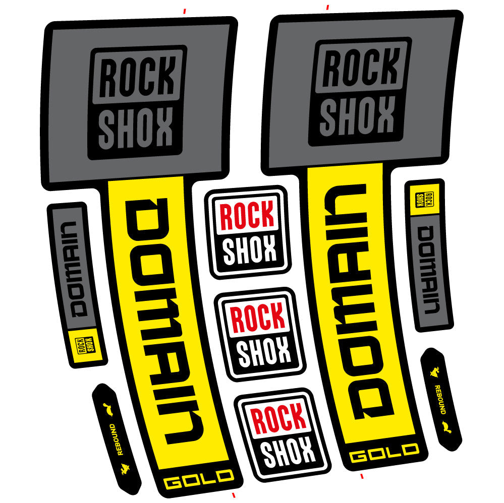 Autocollant RockShox Domain Gold 2025 Ver. 1, Fourche 29, autocollant Vélo vinyle