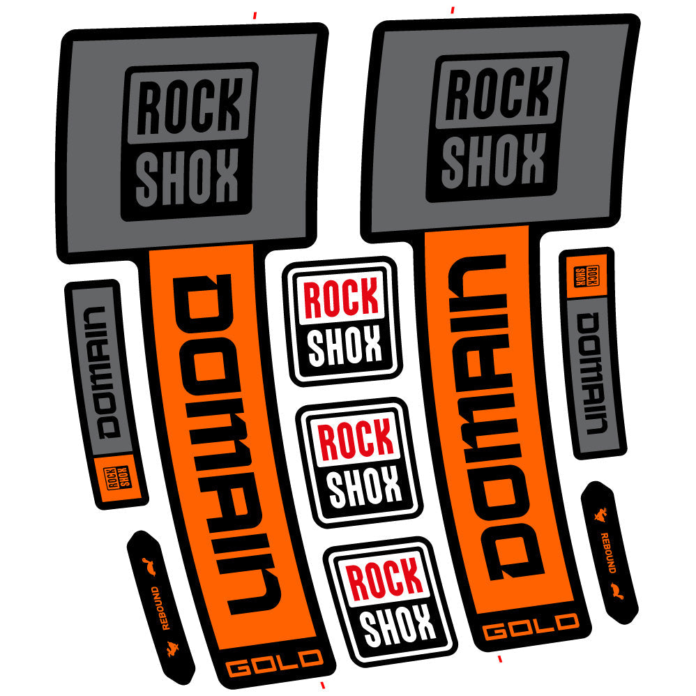 Autocollant RockShox Domain Gold 2025 Ver. 1, Fourche 29, autocollant Vélo vinyle