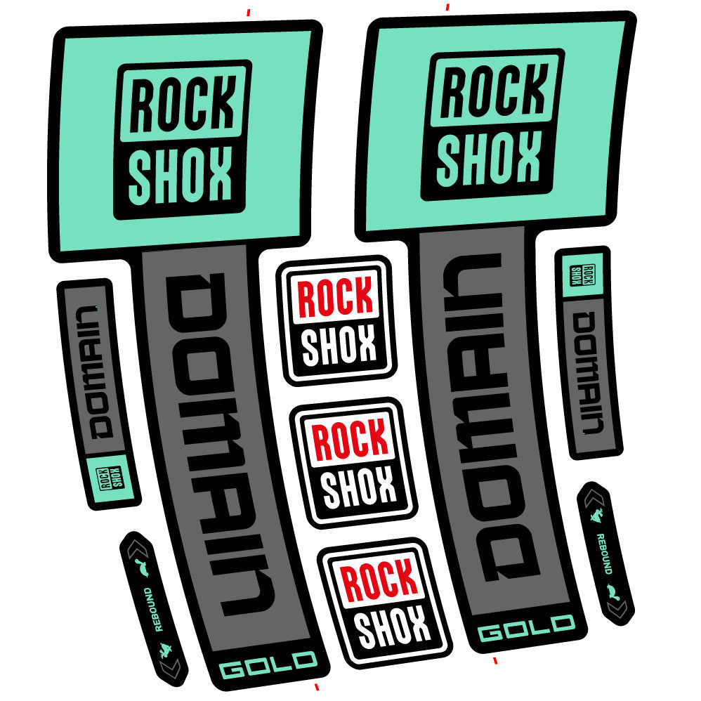 Autocollant RockShox Domain Gold 2025 Ver. 2, Fourche 29, autocollant Vélo vinyle