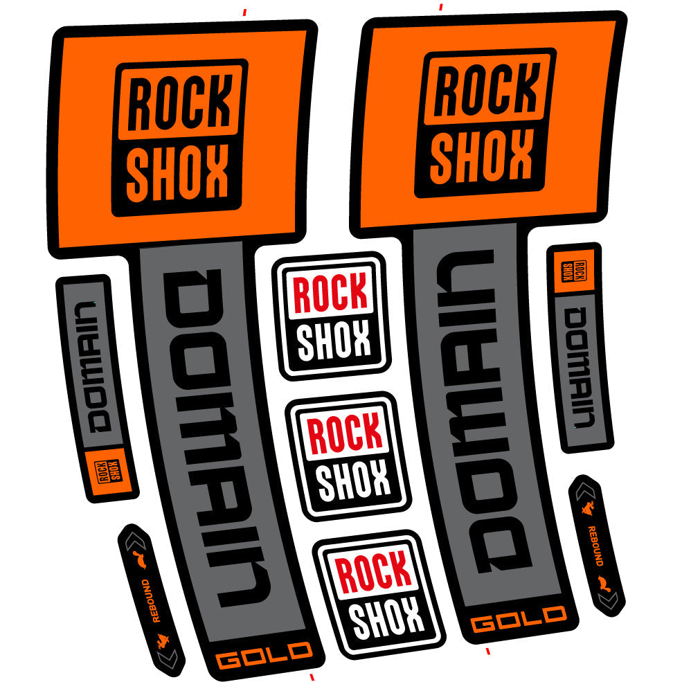 Autocollant RockShox Domain Gold 2025 Ver. 2, Fourche 29, autocollant Vélo vinyle