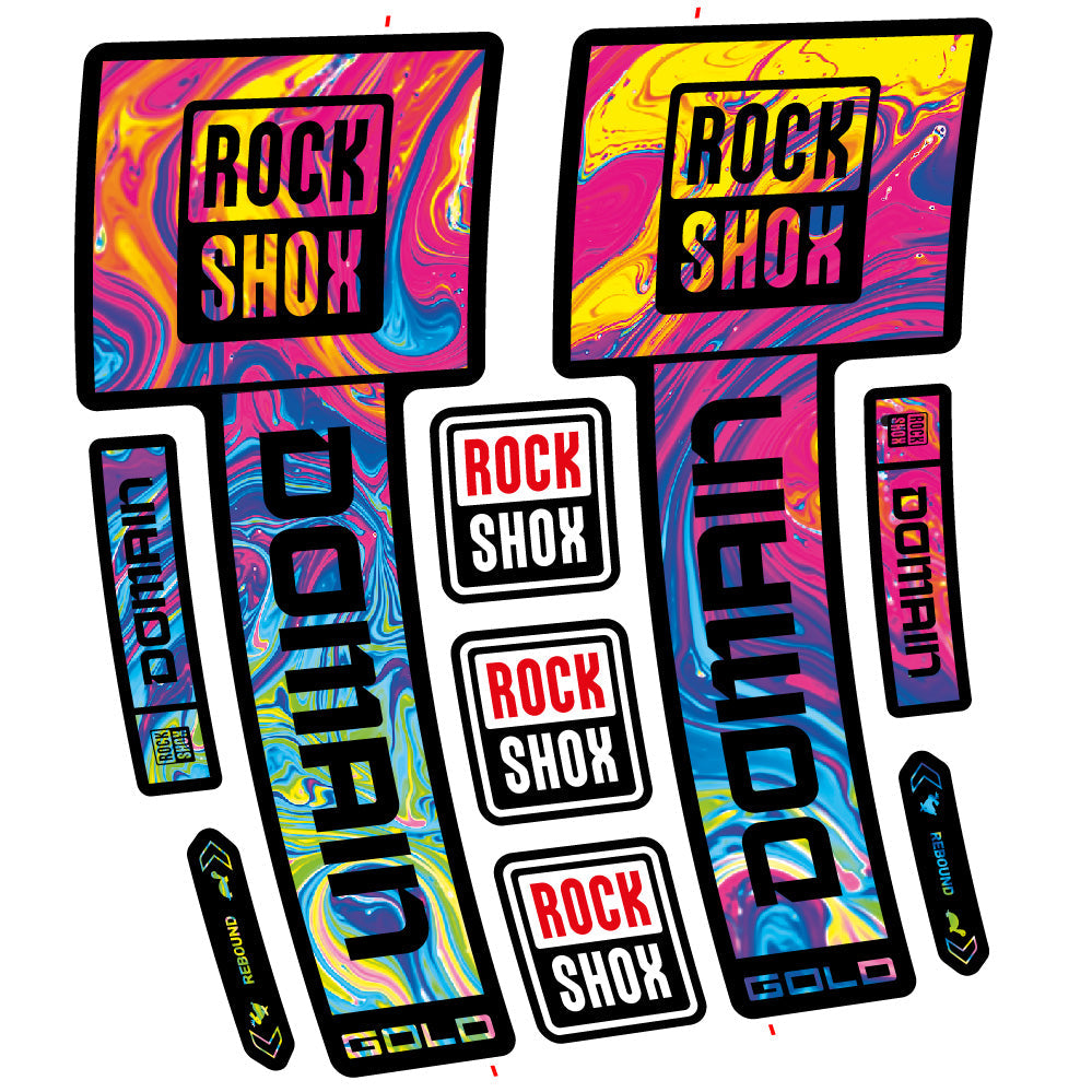 Autocollant RockShox Domain Gold 2025 Ver. 2, Fourche 29, autocollant Vélo vinyle