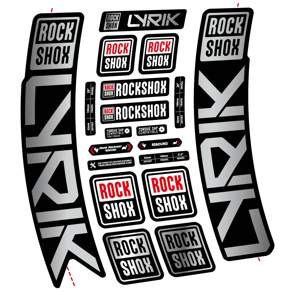 Autocollant Rock Shox Lyrik 2023 Vélo Fourche vinyle autocollant