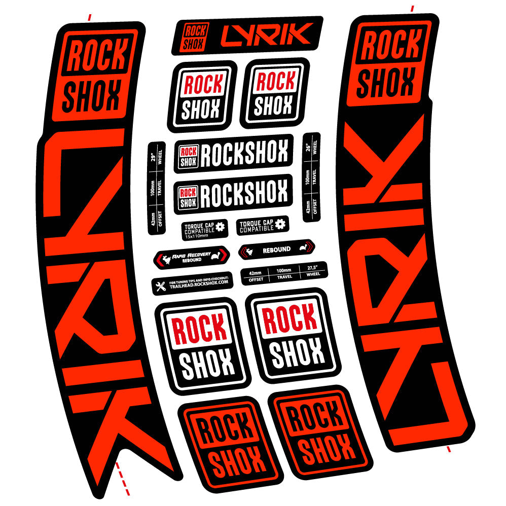 Autocollant Rock Shox Lyrik 2023 Vélo Fourche vinyle autocollant