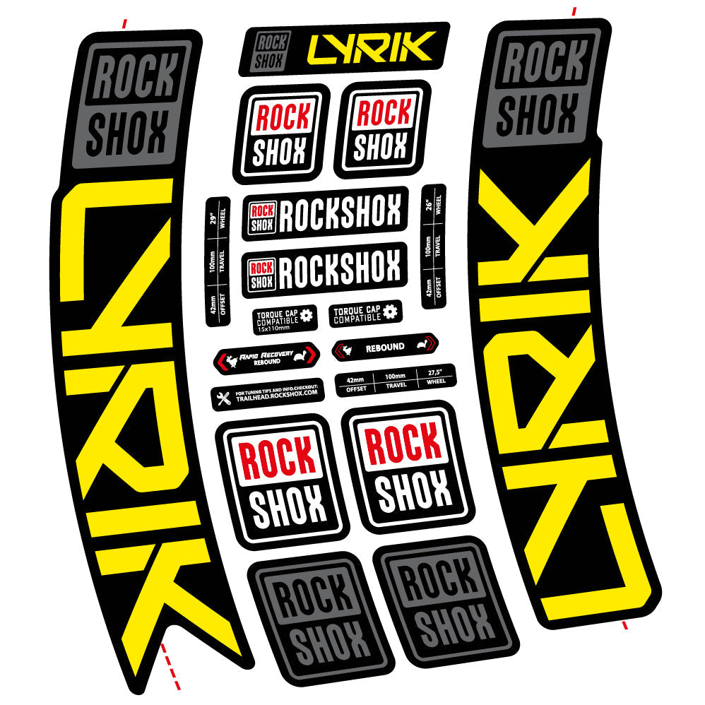 Autocollant Rock Shox Lyrik 2023 Vélo Fourche vinyle autocollant