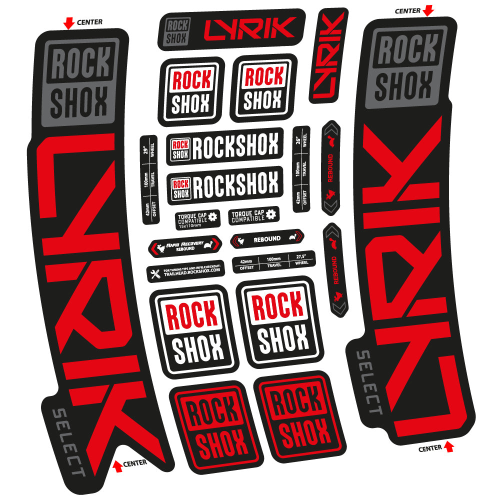 Autocollant Rock Shox Lyrik Select 2023 Vélo Fourche vinyle autocollant