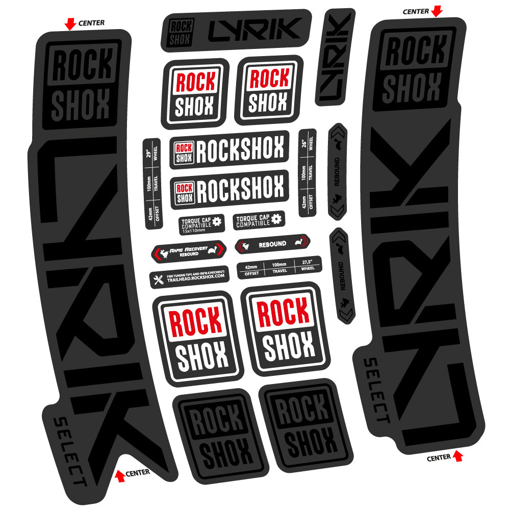 Autocollant Rock Shox Lyrik Select 2023 Vélo Fourche vinyle autocollant