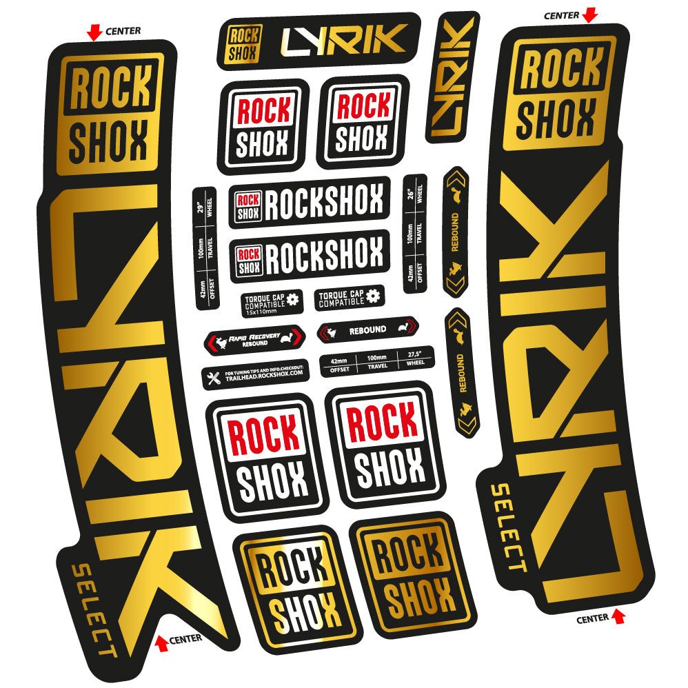 Autocollant Rock Shox Lyrik Select 2023 Vélo Fourche vinyle autocollant