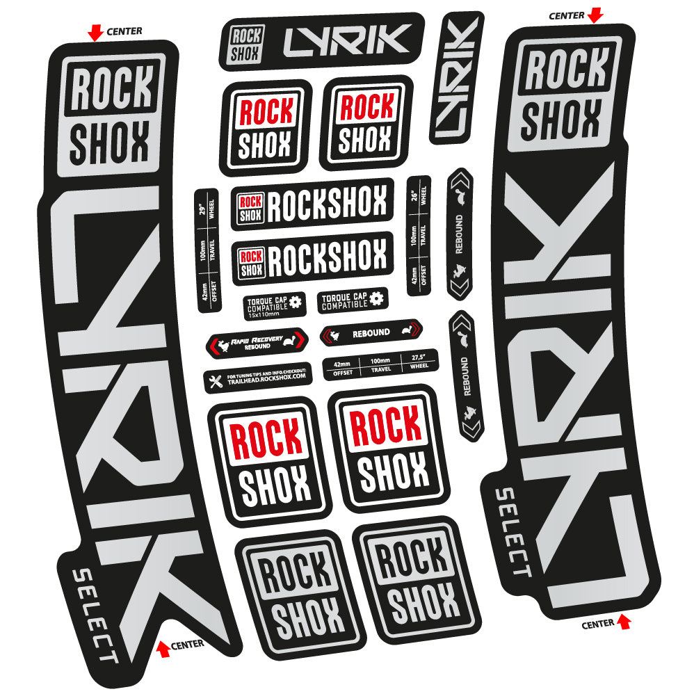 Autocollant Rock Shox Lyrik Select 2023 Vélo Fourche vinyle autocollant