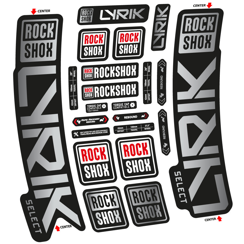 Autocollant Rock Shox Lyrik Select 2023 Vélo Fourche vinyle autocollant