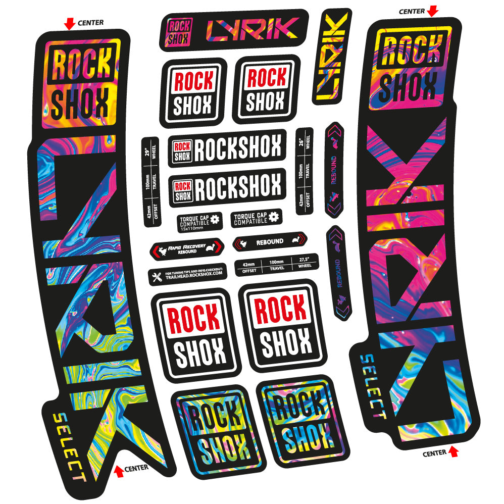 Autocollant Rock Shox Lyrik Select 2023 Vélo Fourche vinyle autocollant