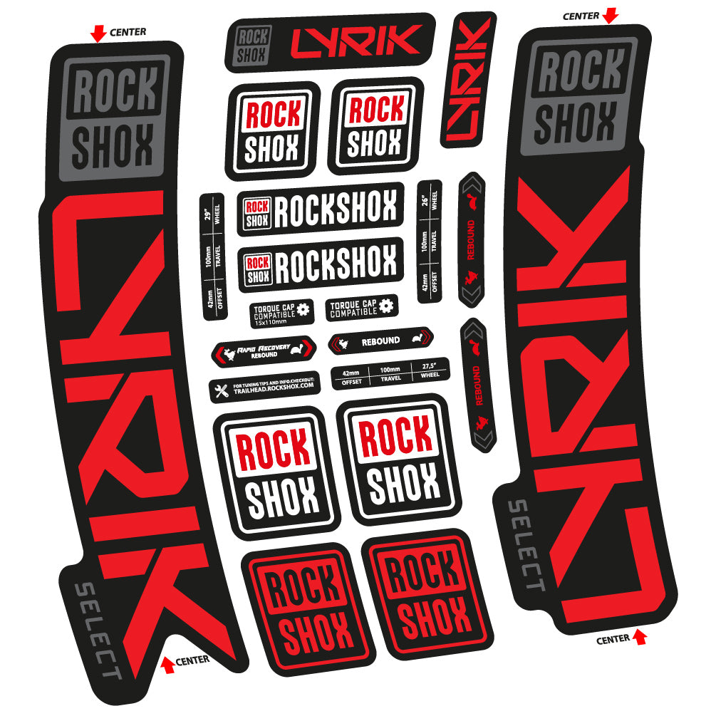 Autocollant Rock Shox Lyrik Select 2023 Vélo Fourche vinyle autocollant