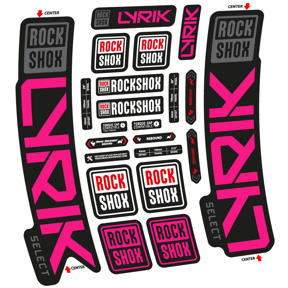 Autocollant Rock Shox Lyrik Select 2023 Vélo Fourche vinyle autocollant