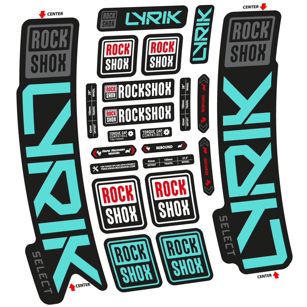 Autocollant Rock Shox Lyrik Select 2023 Vélo Fourche vinyle autocollant