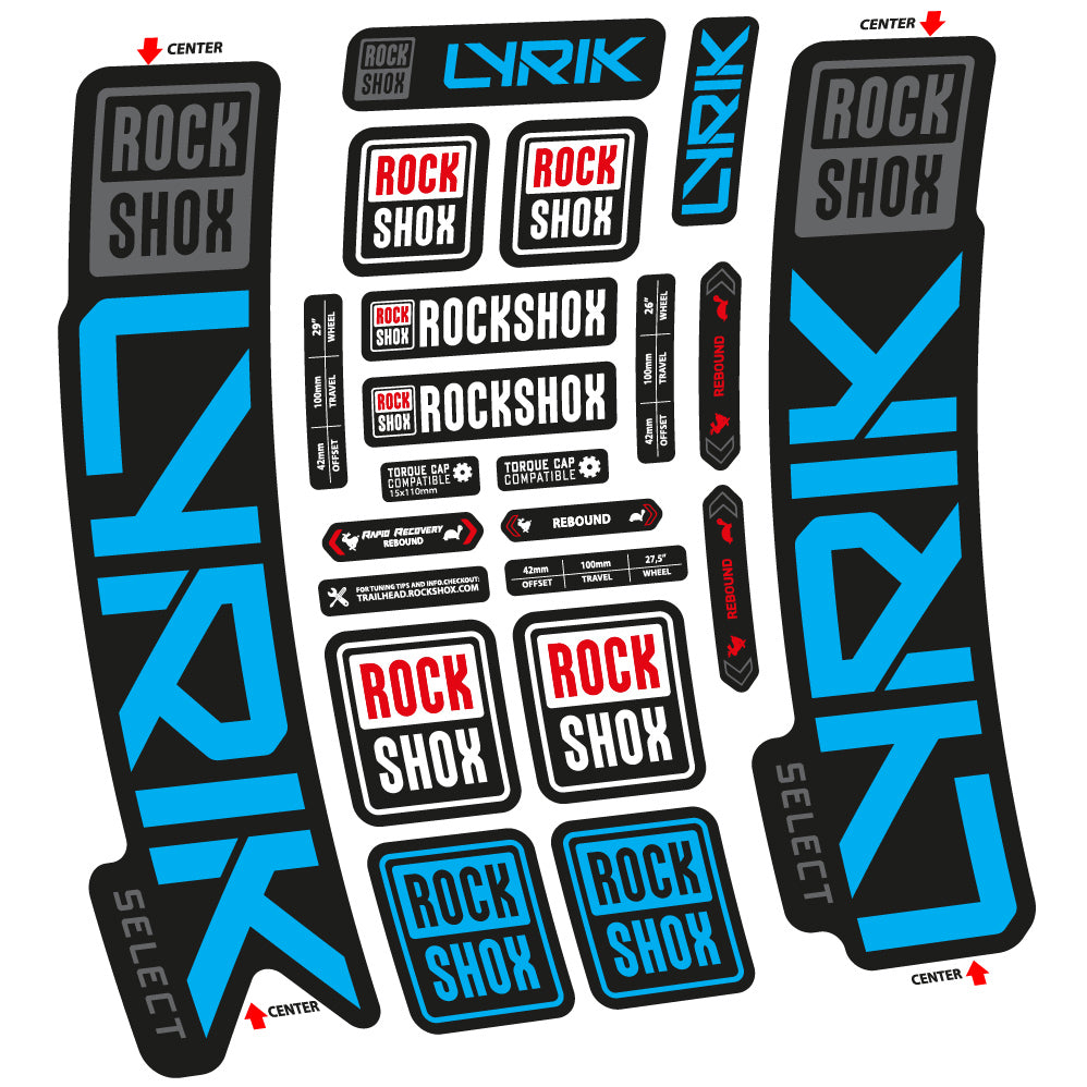 Autocollant Rock Shox Lyrik Select 2023 Vélo Fourche vinyle autocollant