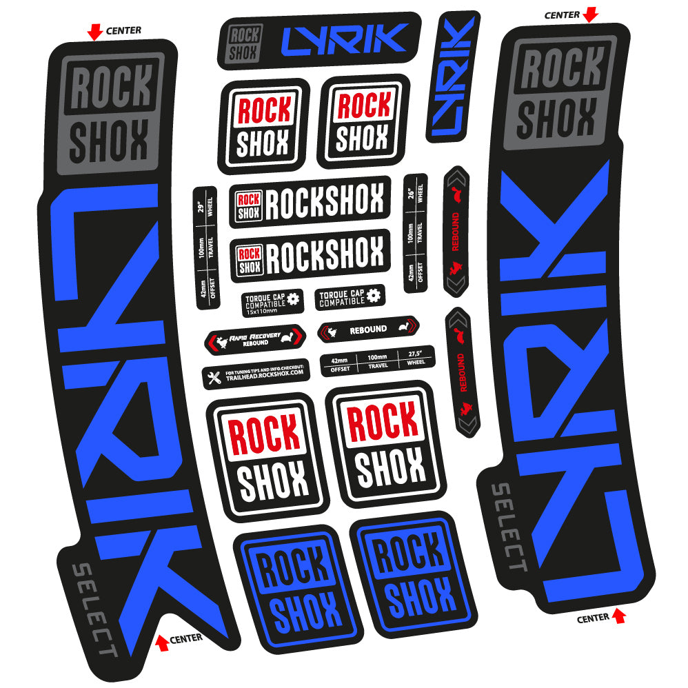 Autocollant Rock Shox Lyrik Select 2023 Vélo Fourche vinyle autocollant