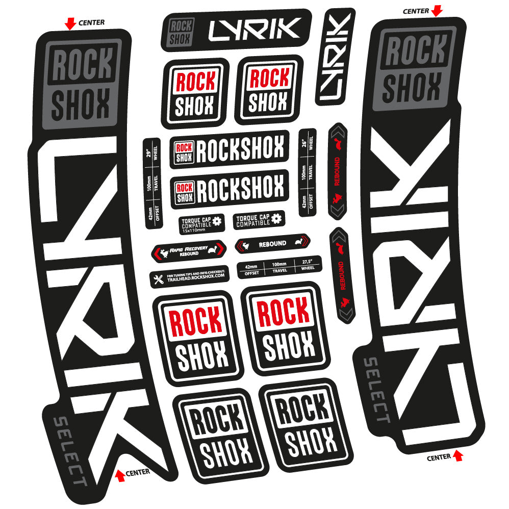 Autocollant Rock Shox Lyrik Select 2023 Vélo Fourche vinyle autocollant