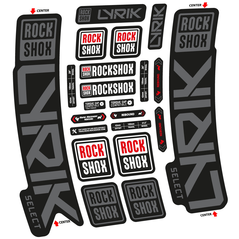 Autocollant Rock Shox Lyrik Select 2023 Vélo Fourche vinyle autocollant
