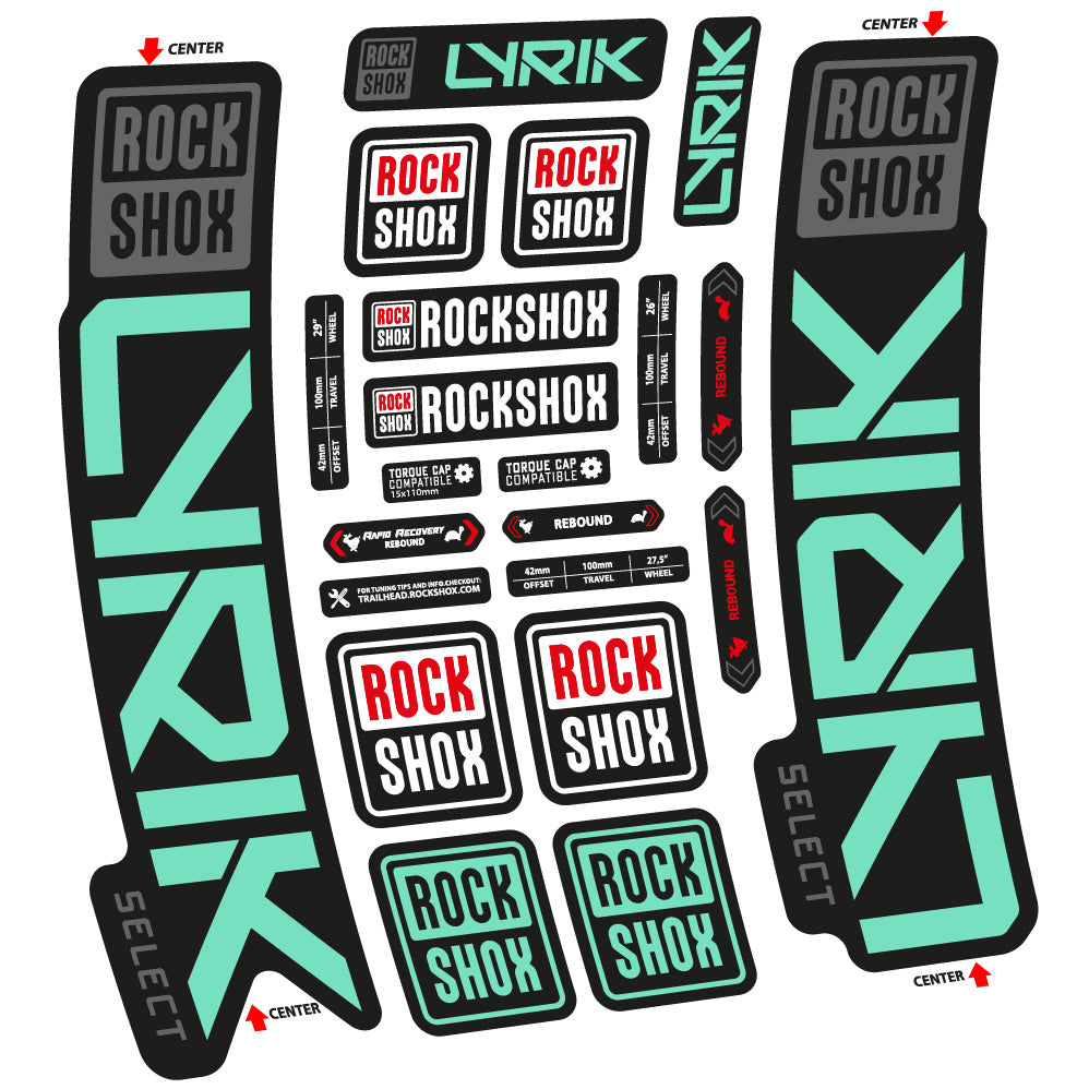 Autocollant Rock Shox Lyrik Select 2023 Vélo Fourche vinyle autocollant