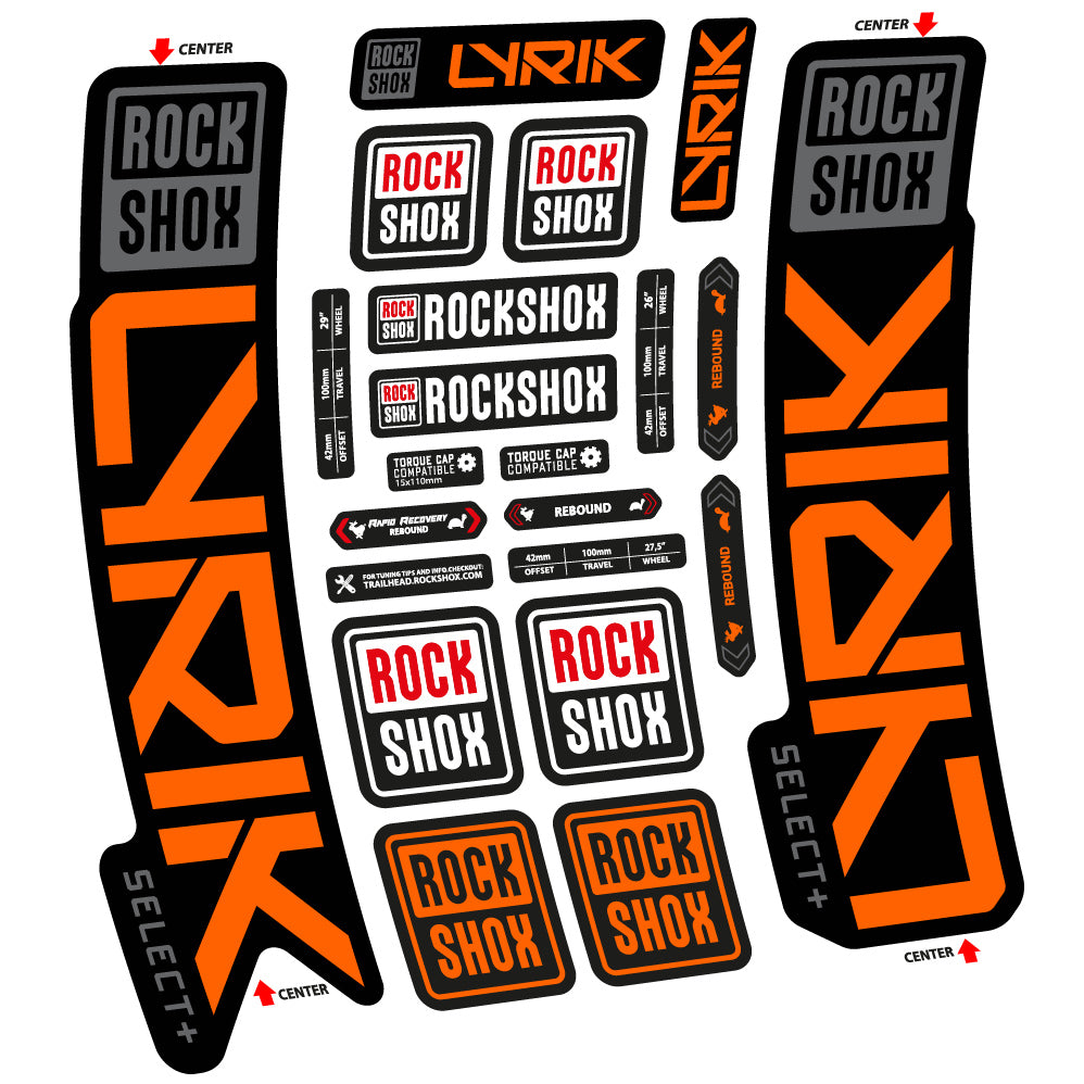 Autocollant Rock Shox Lyrik Select Plus 2023 Vélo Fourche vinyle autocollant